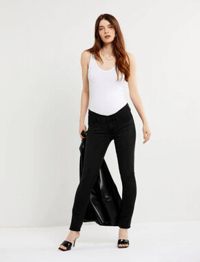 J. Brand Mama J Black Indigo Maternity Will Blend Suede Jeans Western Retro